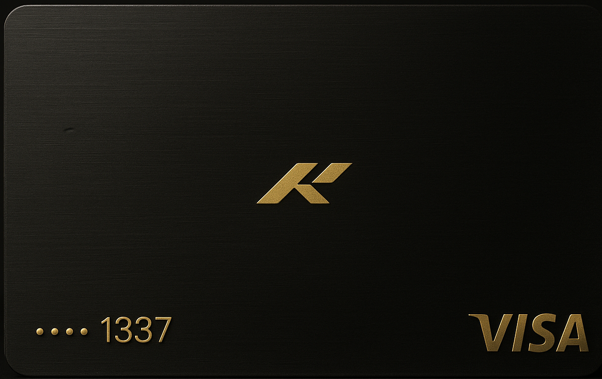 KNGPay black & gold crypto Visa card